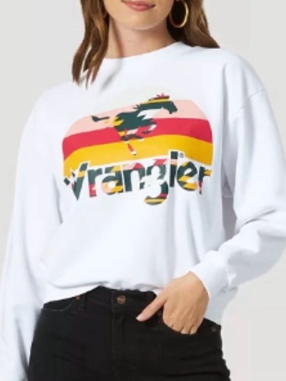 Wrangler Sunset Horse Sweatshirt size Large
